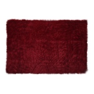 Square Maroon Fur Rug - Fur Carpet