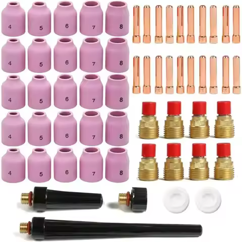 58 PCS TIG Welding Torch Kit 040"~1/8" Gas Lens Setup WP-9/20/25