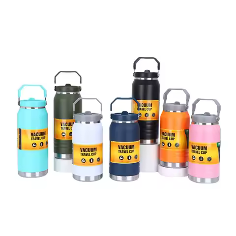 Sports Large Steel Vacuum Bottle 1200/1600ml Double Wall Sports Cooler Camping Vacuum Flask