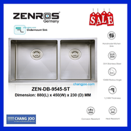 ZENROS ZEN-DB-9545-ST Undermount Kitchen Sink (304 Stainless Steel)