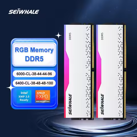 SEIWHALE RGB Ram DDR5 16GB 6000MHz 6400MHz DDR5 Desktop Dimm Memory Ram