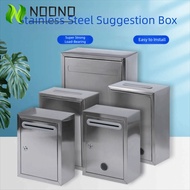 NOONOPH Letter Box, Waterproof 3 Sizes Mailbox, Creative with Locks Stainless Steel Ballot Box Outdo