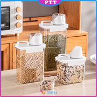 Toples Penyimpanan Makanan 1100ML Serbaguna Dengan Gelas Ukur Tempat Penyimpanan Cereal Plastik Beni