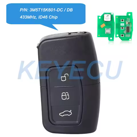 Keyecu 3M5T15K601-DC/DB Keyless Go Smart Remote Key for Ford C-Max Focus MK2 Kuga Mondeo Galaxy 433.