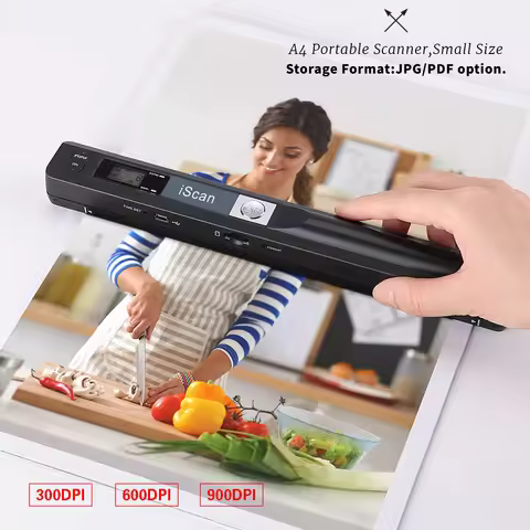 Portable Handheld Mini Scanner iScan A4 900DPI HD Scanner for School Home Business Scan Color Photos