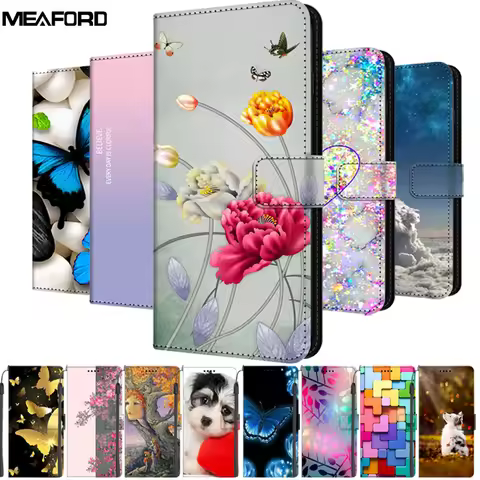 For LG G8 G8S G8X Thinq Cases G7 Thinq G5 G6 Leather Flip Stand Book Wallet Painted Covers For LG K4