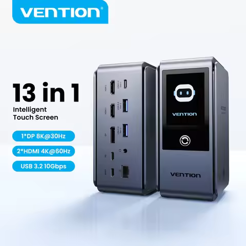 Vention Smart Screen 13 in 1 8K@30Hz USB C MST Docking Station Hub Triple Monito USB 3.2 10Gbps for 