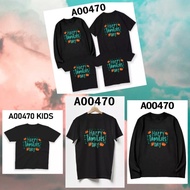 A00470 SEDONDON BAJU HARI KELUARGA HITAM HAPPY FAMILY DAY TSHIRT COTTON CUTI