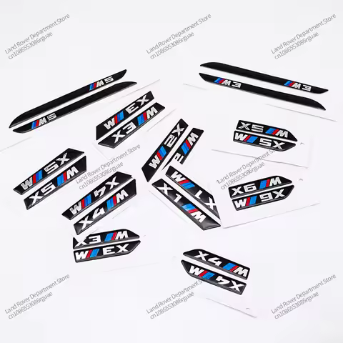 2Pcs 6.8cm 8.4cm ABS Fender Side Badge Emblem For BMW M Performance X4M X6M X5M M3 M5 X3M E60 E46 Ve