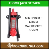 Floor Jack 3T 24KG Jek Tayar Kereta 3T 24KG Hydraulic Jack Kereta