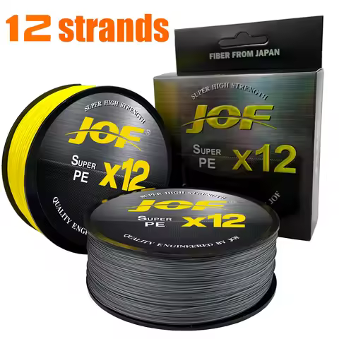JOF X12 Strands Braided Fishing Lines Saltwater Fishing Cord Tackle Abrasion Resistance 300M 500M Mu