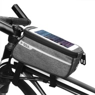 Pathfinder MTB Bicycle Top Tube Phone Bag for 6" Screen Size Bike Front Frame Bag with Headphone Hole