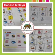 👩🏻‍🎓Quiet Book👨🏻‍🎓 Bahasa Malaysia BM Matching Montessori Early Learning Busy Book Laminate Velcro B
