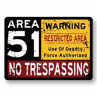 HELLOYOUNG Vintage Area 51 Metal Sign 12x18 Inch for Garage Bar Pub Man Cave Wall