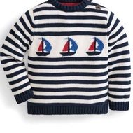 可愛帥氣小童針織上衣 經典英倫風帆船圖案