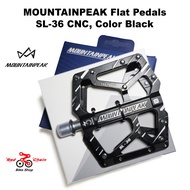 MOUNTAINPEAK Flat Wide Alloy Pedals SL-36 (with 3 Sealed Bearings) for MTB, Color Black [Original]