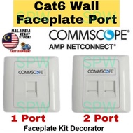 Commscope CAT5E/CAT6 1Port / 2 Ports Faceplate Degree Angle Type Data Wall Socket Outlet Face Plate 