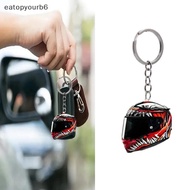 eatopyourb6] Keychain Helmet 2D Flat Fashion Stereo Motorcycle Helmets Safety Auto Bag Car Key Ring 