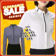 🇲🇾 DESINCE Women Blouse Formal Top Smart Casual Woman Work Shirt Baju Kemeja Perempuan Wanita WT 034