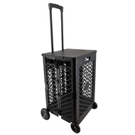 /Folding Grid Cart Supermarket Trolley Household Storage Box Grocery Shopping Cart Swing ATV Shoppin