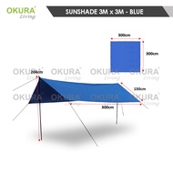 OKURA Sunshade Flysheet Waterproof Groundsheet Camping Tarp Tent Shelter Alas Tent Floor Sheet Footp