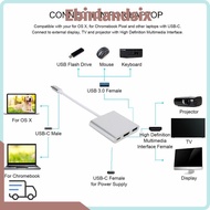 EBINLMY TypeC Docking Station, 4K Output TypeC to HD Compatible USB PD 3 in 1 Type-C Hub, Plug and P