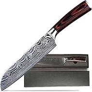 Damascus Chef Knife Set. Professional Japanese High Carbon Steel. 7Cr17mov Blade. Ergonomic comfort