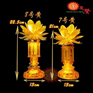 YMS 高级水晶蓮花燈 LED (全亮式 耐用省电）观音灯 神台灯 莲花灯 神臺燈 觀音燈 神桌灯 拜神灯 菩萨灯 LED Praying Lotus Lamp Light 1 Pair