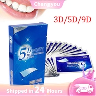 28Pcs/14Pair Teeth Brightening Strips 3D/5D/9D Whitening Strips Oral Hygiene Care Double Elastic Tee