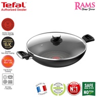 Tefal 36cm Induction Unlimited Wok Pan with Glass Lid / Kuali Nonstick / Kuali Tak Melekat / Kuali D