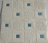 wallpaper dinding 3d foam / sticker dinding / wallpaper foam 3d btk003 - biru muda 3mm
