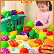 【24H】111Pcs Kids Cutting Fruit Play Set Kitchen Cooking Toys Pretend Play Game Fruit Cutting Vegetab