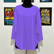 GET FASHION - Kaos oversize lengan 7/8 / Kaos wanita jumbo / Kaos oversize slit BLUS KAOS POLOS