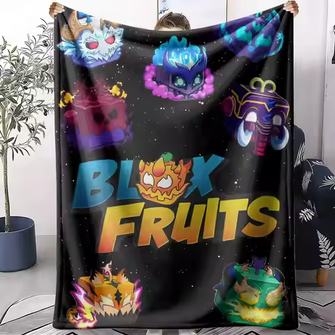 Fruits B-Blox Fruits Throw Soft Flannel Throw Summer Blanket Lightweight Cozy Nap Blanket for Sofa B