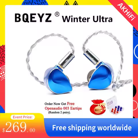 BQEYZ Winter Ultra in Ear Earphones 1DD+1BC HiFi Dynamic Driver PZT Bone Conduction Monitor Wired Ea