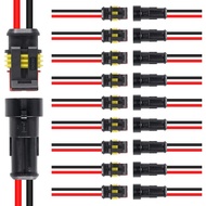 10 Pieces 2 Needle and Thread Connector 16 AWG Waterproof automotive electrical connector German con