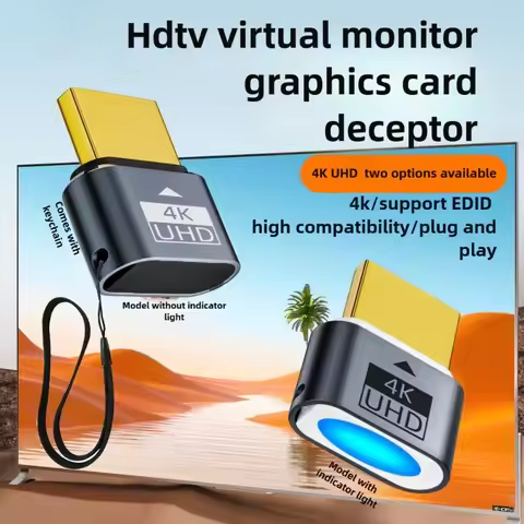 4K 60Hz HDMI-compatible Dummy Plug for HDTV Virtual Monitor EDID Emulator Headless Ghost Display Ada