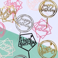 ➢Part 1 Happy Birthday Acrylic Cake Topper Party Decoration 蛋糕装饰亚克力插牌 Hiasan Topper Kek Hari Jadi