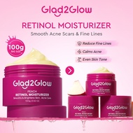 Glad2Glow Peach Retinol Moisturizer Smooth Acne Scar Prone Skin Day Night Face Cream Anti Aging Fine