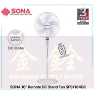 SONA 16” Remote DC MOTOR Stand Fan SFS1184DC | SFS 1184DC [Three Years Motor Warranty]