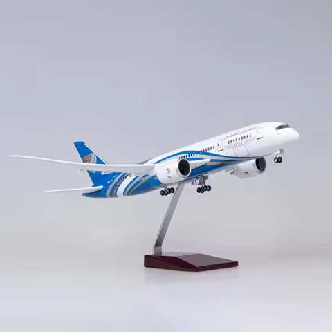 Hot Sale 47CM 1/130 Scale Airplane 787 B787 Aircraft Oman Air Airline W Light and Wheel Diecast Plas