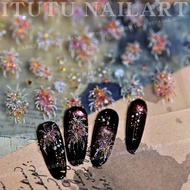 2026 New Year Fireworks Manicure Stickers Dreamy Colorful Fireworks Bright Fireworks Adhesive Nail D