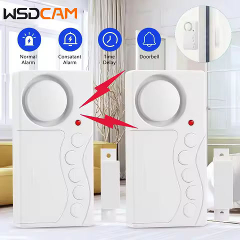 Wsdcam 4 in1 Freezer Door Alarm Window Security Alarm 108 dB Loud Alarm Door Opening Sensor Adjustab