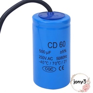 JONY CD60 Run Capacitor, 250VAC 500uF CD60 Start Capacitor, Durable Wire Included CD60 Run Start Cap