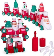 ArtCreativity 2 in 1 Christmas Building Blocks Set - 73-Piece Kit with Train and Robot Building Chal