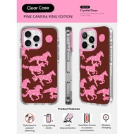 CASECASE X Wild Horses Case PINK CAMERA RING EDITION Impact Clear Magnetic suction Case for iPhone 1