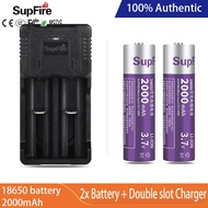 SUPERFIRE AB2 Strong Light Flashlight 18650 Li-ion Battery Charger 2000mAh 3.7V Suitable for 10W flashlight