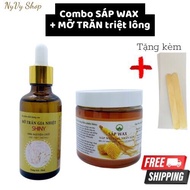 Combo Triệt Lông Sáp Wax + Mỡ Trăn Shiny Handmade(Tặng Kèm Dụng Cụ Wax)