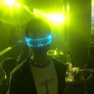 Goggles Rave Costume Party Decor DJ Decoration EL Wire Neon Luminous Light Up Clear Lenses Visor LED Glasses