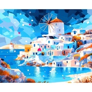 Photocustom trang trí sơn theo số handmade Tranh trang trí Lakeside biệt thự nội thất bức tranh tran